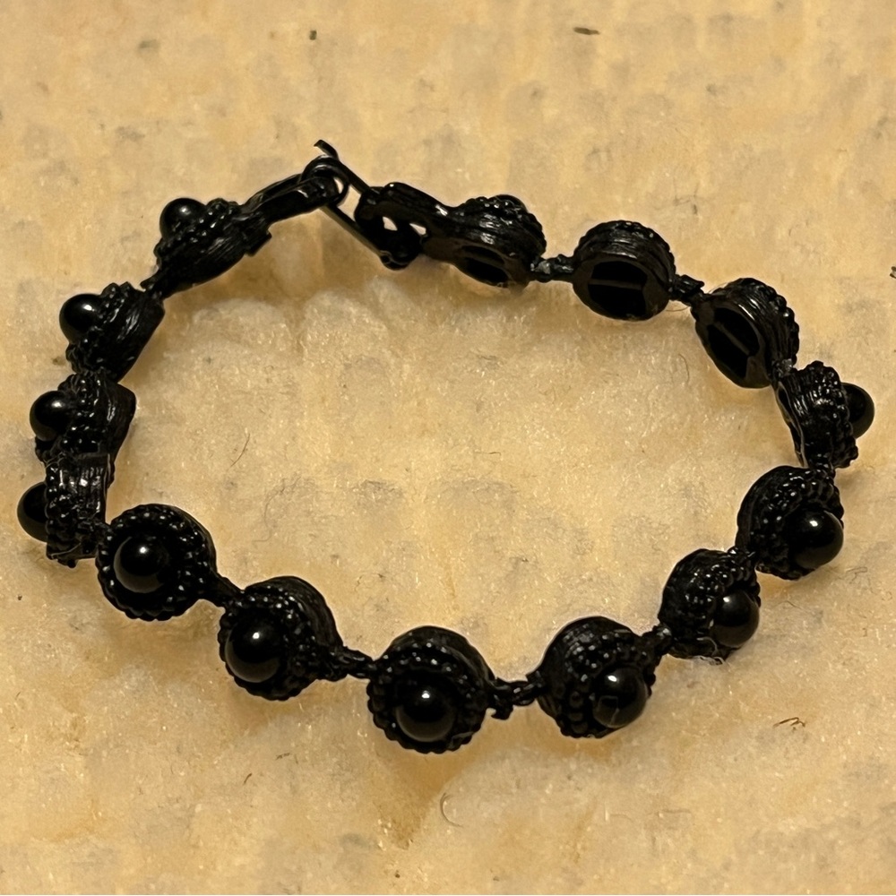 Black Beaded Bracelet